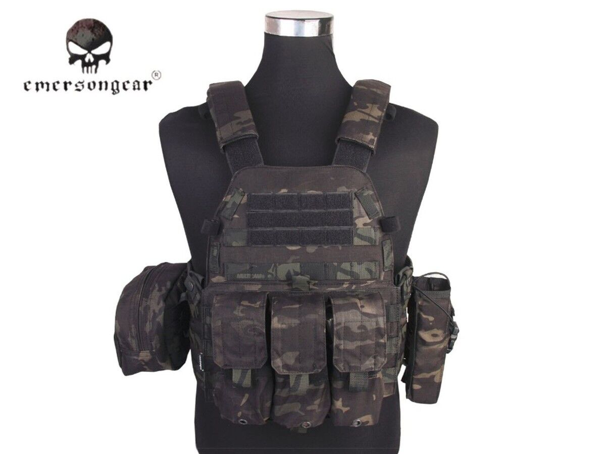 Emersongear LBT6094A style Plate Carrier w 3 pouches MCBK